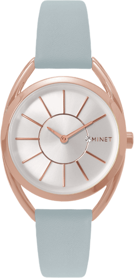 MINET Dámske hodinky ICON MISS GREY vo farbe ružového zlata so sivým remienkom