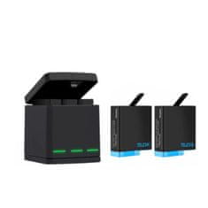 TELESIN 3-slot charger box nabíjačka na GoPro Hero 8 + 2 batérie