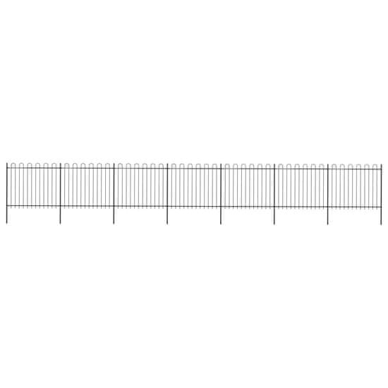 Vidaxl Záhradný plot s oblúkovým zakončením, oceľ 11,9x1,5 m, čierny