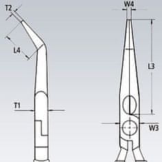 Polkruhové kliešte s britmi 200 mm Knipex - 2622200