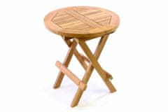Greatstore DIVERO detský odkladací sklápací stolík z teakového dreva