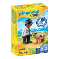 Playmobil Veterinár so psíkom , 1.2.3, 2 dielikov