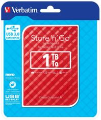 VERBATIM Store'n'Go, USB 3.0 - 1TB (53203), červená
