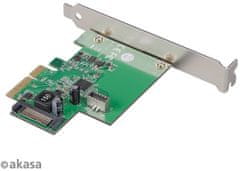 Akasa USB 3.2 HOST card, 10Gbps USB 3.2 Gen 2, Interní, 20-pin, PCIe