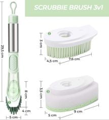 VivoVita Scrubbie Brush 3v1 – Kefa na umývanie riadu s priestorom na tekutý prací prostriedok