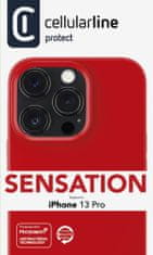 CellularLine Ochranný silikónový kryt Sensation pre Apple iPhone 13 Pro SENSATIONIPH13PROR, červený