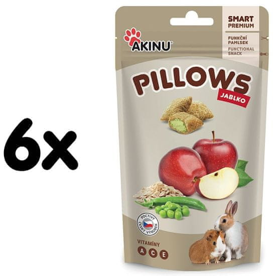 Akinu Pillows vankúšiky s jablkom pre hlodavce 6×40 g