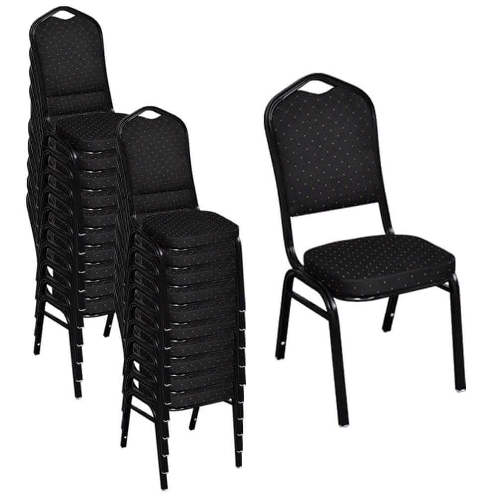 Vidaxl Stolové stoličky, 20 kusov, čierne, látka