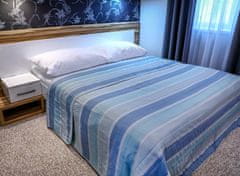 MONDO ITALIA Prehoz na posteľ 160x240 cm SUNSET tyrkysovo-modrý, tyrkysovo modrá