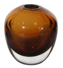 Shishi Malá sklenená váza 9 cm kvapka, hnedá