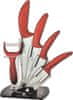 Alum online 5-dielna sada keramických nožov Imperial Collection so stojanom - červená