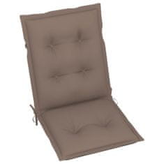 Vidaxl Podložky na záhradné stoličky 2 ks, sivohnedé 100x50x7 cm