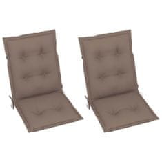 Vidaxl Podložky na záhradné stoličky 2 ks, sivohnedé 100x50x7 cm