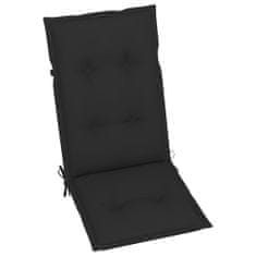 Vidaxl Podložky na záhradné stoličky 6 ks čierne 120x50x7 cm