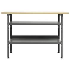 Vidaxl Pracovný stôl sivý 120x60x85 cm oceľ