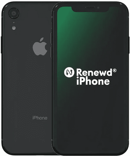 Apple Refurbished iPhone XR, 128GB, Black (Renewd)
