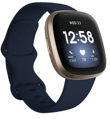 Inteligentné hodinky Fitbit Versa 3, kalórie, pulz, fyzická aktivita, GPS, šport, analýza spánku, hudobný prehrávač, vodotesné, dlhá výdrž