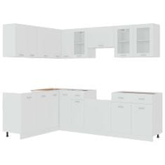 Vidaxl 11-dielna súprava kuchynských skriniek, biela, drevotrieska