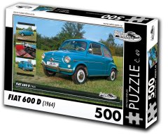 RETRO-AUTA© Puzzle č. 49 Fiat 600 D (1964) 500 dielikov