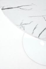 Halmar Okrúhly jedálenský stôl Denver - biely mramor / biela