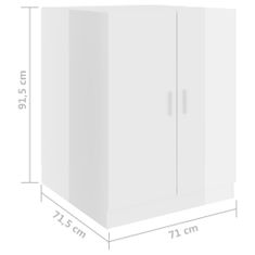 Vidaxl Skrinka na práčku lesklá biela 71x71,5x91,5 cm