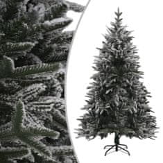 Vidaxl Zasnežený umelý vianočný stromček s LED a súpravou gulí 180 cm PVC a PE
