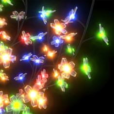 Vidaxl Vianočný stromček 120 LED farebné svetlo kvety čerešne 150 cm