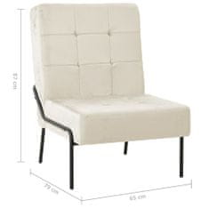 Vidaxl Relaxačná stolička 65x79x87 cm krémovo-biela zamatová