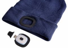 SIXTOL Čiapka s čelovkou 45lm, nabíjací, USB, univerzálna veľkosť, bavlna/PE, modrá