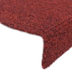 Vidaxl Nášľapy na schody 5 ks červené 65x21x4 cm vpichovaná textília