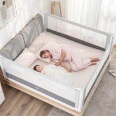 Zábrany na manželskú posteľ Monkey Mum Popular 140 cm - svetlo sivé