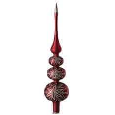 Decor By Glassor Vianočný špic červená platinový kvet
