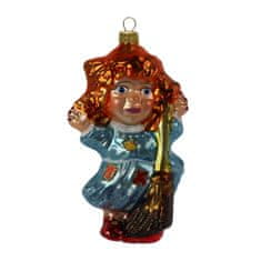 Decor By Glassor Vianočná figúrka – čarodejnica s metlou