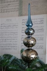 Decor By Glassor Vianočný špic hnedo-modrý
