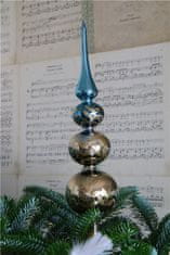 Decor By Glassor Vianočný špic hnedo-modrý