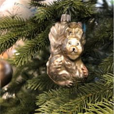 Decor By Glassor Vianočná ozdoba veverička so zasneženým chvostíkom