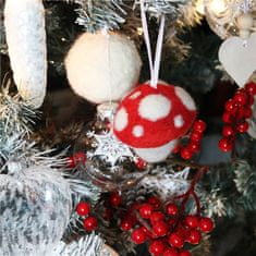 Decor By Glassor Vianočná dekorácia – plstená muchotrávka z chránenej dielne
