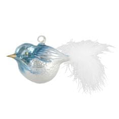Decor By Glassor Vtáčik bacuľko modrý