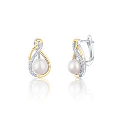 JwL Luxury Pearls Elegantné bicolor náušnice s pravými perlami JL0721