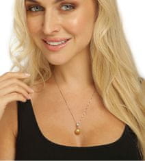 JwL Luxury Pearls Elegantný strieborný náhrdelník so zlatou perlou južného Pacifiku JL0734 (retiazka, prívesok)