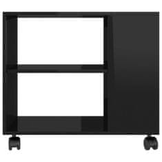 Vidaxl Príručný stolík lesklý čierny 70x35x55 cm drevotrieska