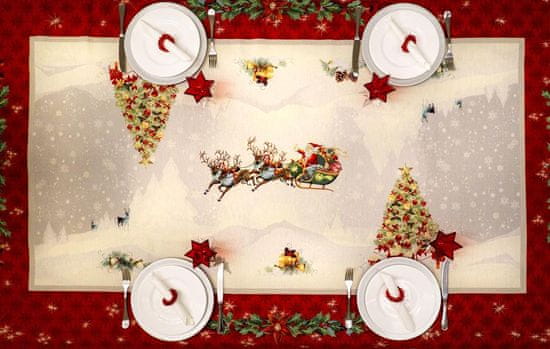 Dům Vánoc Vianočný obrus s motívom Santa 140x180 cm