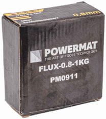 Powermat Drôt zvárací trubičkový 0,8 mm cievka 1kg, priemer 100 mm, upnutie 17 mm, FLUX-0.8-1kg 
