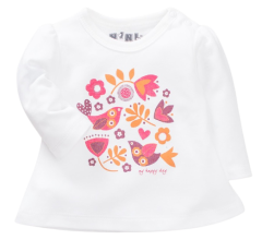 Nini dievčenské tričko z organickej bavlny ABN-2786 biela 56