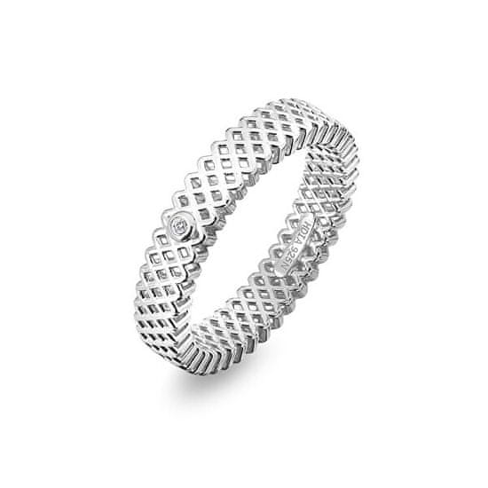 Hot Diamonds Luxusný strieborný prsteň s diamantom Quest Filigree DR222