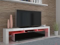 Homlando TV skrinka 190 cm biely mat / čierny lesk