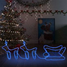 shumee Vianočná vonkajšia dekorácia so sobmi a saňami 576 LED diód