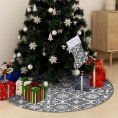 shumee Luxusná deka pod vianočný stromček s ponožkou sivá 150 cm látka