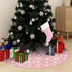 Vidaxl Luxusná deka pod vianočný stromček ponožka ružová 122 cm látka