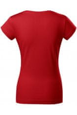Dámske tričko zúžené s okrúhlym výstrihom, červená, S